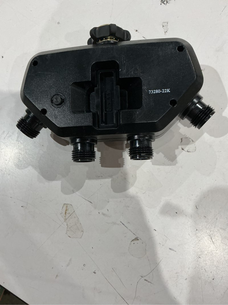 Condition photo showing As Is for melnor 4 output port stationary digital hose end timer