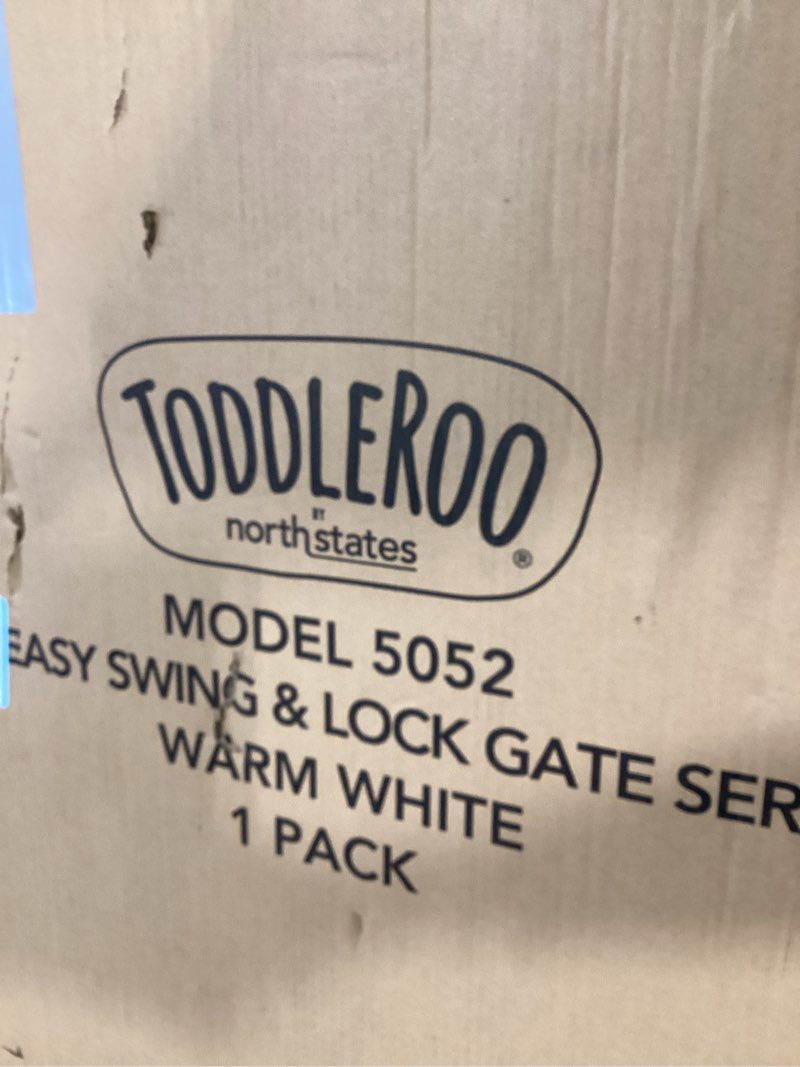 Condition photo showing Good Condition for Toddleroo by North States - Tall Easy Swing & Lock Baby Gate Series 2: Metal Safety Gate for Stairs & Doorways - Adjustable 28.68 to 47.85 Inches Wide - 36 Inches Tall - Warm White