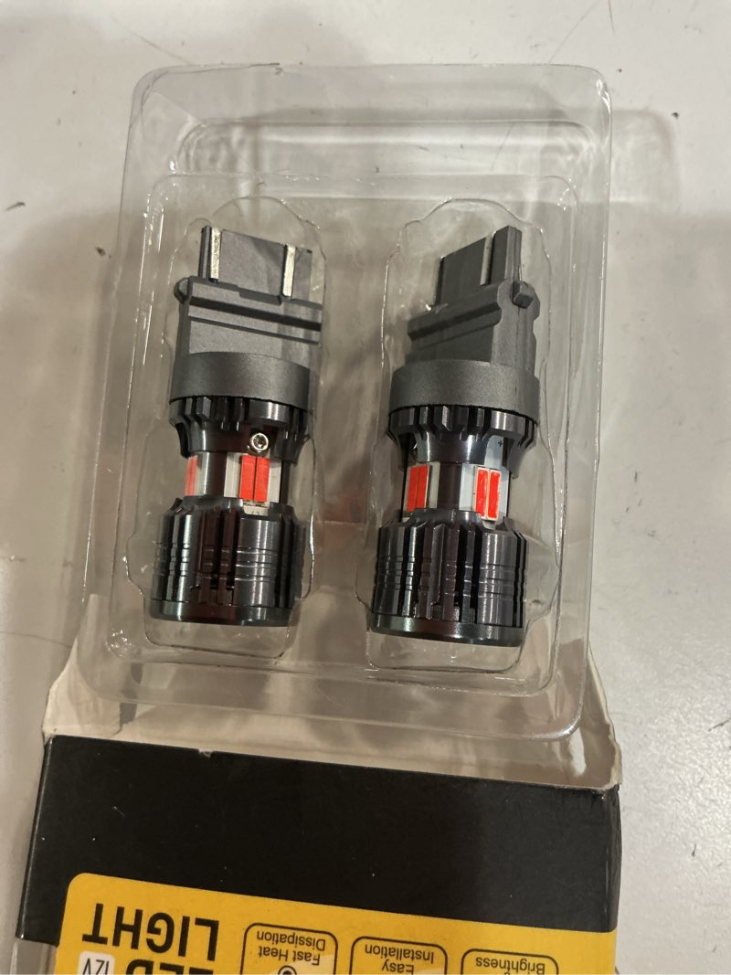 Condition photo showing Good Condition for auxito canbus 3156 3157 led bulbs red with built-in resistor 3056 3057 3457r 4057 4156 4157 anti hyper flash error free brake lights, tail lights, stop lights, turn signal lights, pack of 2 red 3157