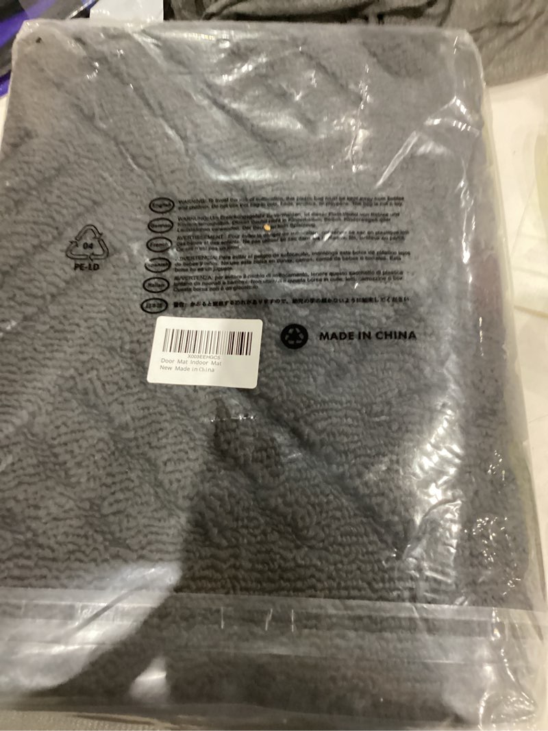 Condition photo showing New/Like New for Door Mat Indoor Doormat,Front Back Door Mats Non Slip Entrance Rugs Rubber Backing,Inside Doormats for Entryway Low-Profile, Washable Absorbent Resist Dirt Floor Mats Charcoal,20"x32" Charcoal 1'8" x 2'8" (Runner)