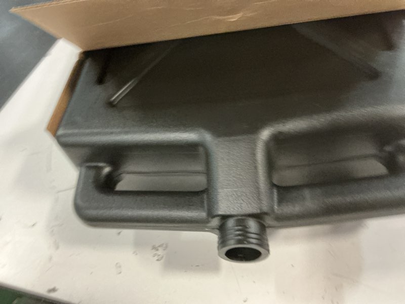 Condition photo showing New/Like New for chapin 78005 oil drain pan, 12?quart low?profile automotive drain container, recycled polymer construction, large splash?free target area & built?in carry handles for easy oil & coolant changes