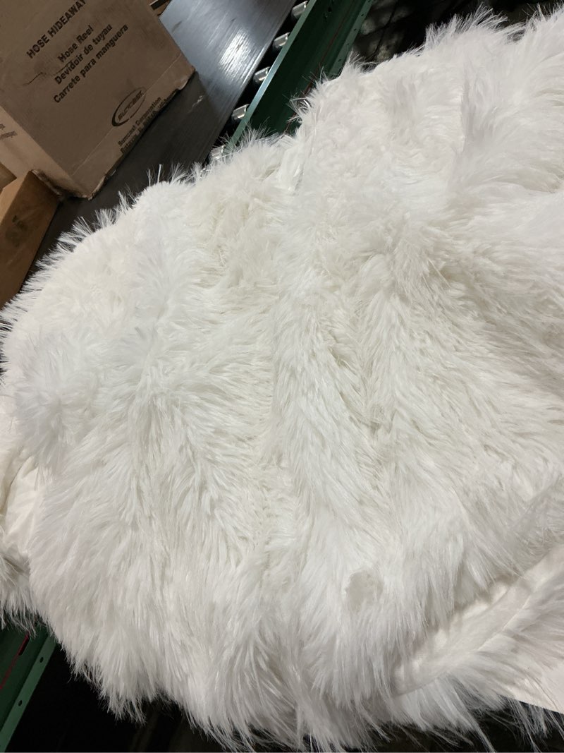 Condition photo showing Good Condition for imucci 72inch extra large wool fur christmas tree skirt 2024 update snowy white wool fur xmas tree skirt christmas home holiday party decorations 72inch wool fur tree skirt
