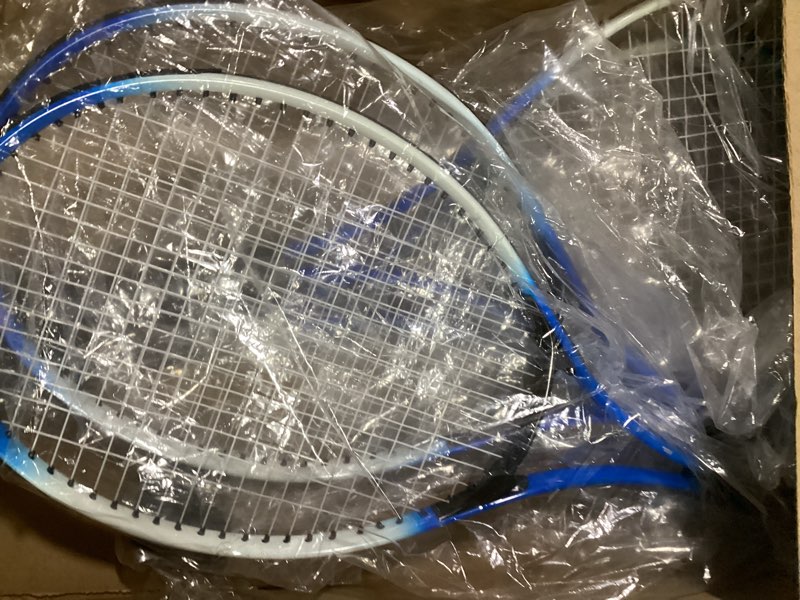 Condition photo showing Good Condition for 4 pack tennis rackets for adults recreational 4 players pre strung 27 inch tennis racquets lightweight rackets bulk with balls overgrips for training blue