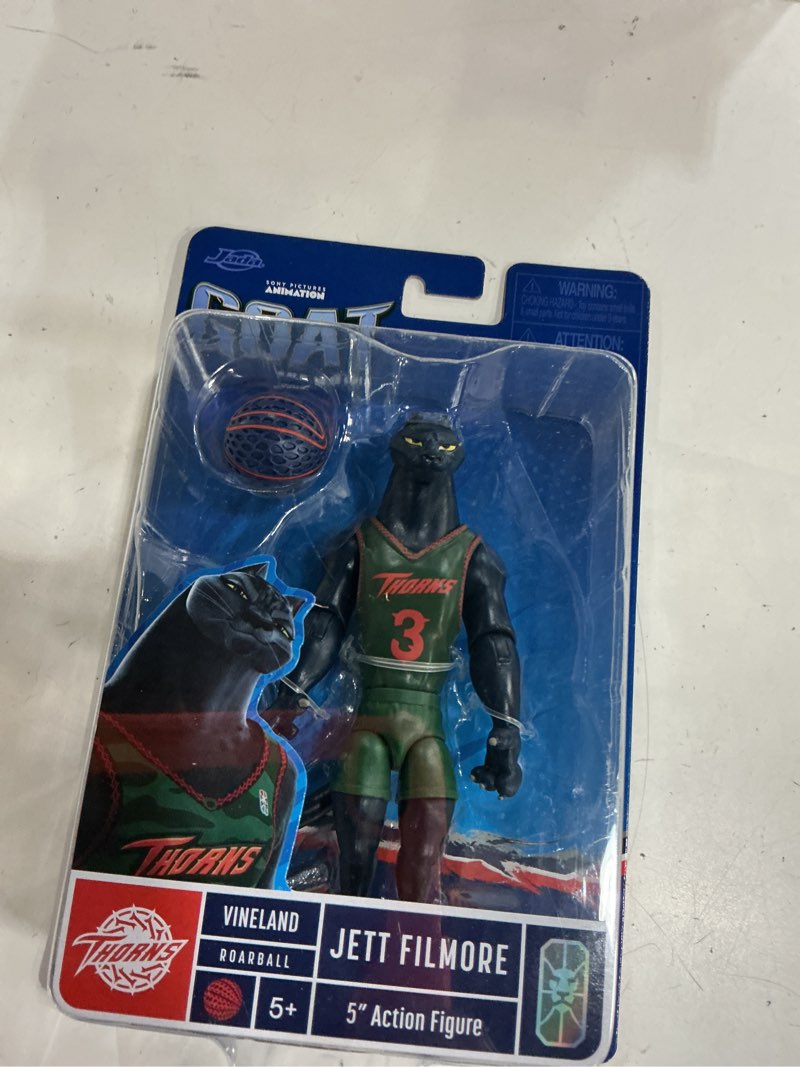 Condition photo showing New/Like New for jett filmore 5" moveable figure with basketball "goat" (2026) movie model by jada - multicolor