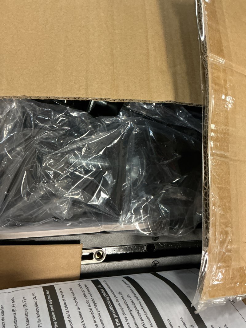 Condition photo showing New/Like New for BONTEC Small Keyboard Tray Under Desk, Pull Out Keyboard & Mouse Tray with C Clamp, 20 (24.6Including Clamps) x 11.8inch Steady Slide-Out Computer Drawer for Typing, Perfect for Home or Office, Black