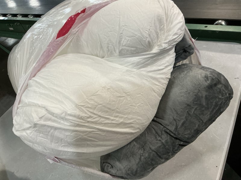 Condition photo showing As Is for as aweslingdetachable maternity pillow for pregnant women | 60in pregnancy pillows for sleeping | extra large full body pillow for pregnancy with crystal velvet cover(dark gray)