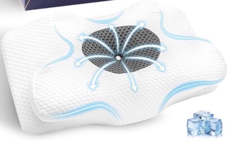 Cervical Neck Pillow, Memory Foam Pillow for Neck Pain Relief, Contour Neck Support Pillows with Cooling Pillowcase, Dreamers Relief Pillow, Ergonomic Bed Pillows for Side Back Stomach Sleepers