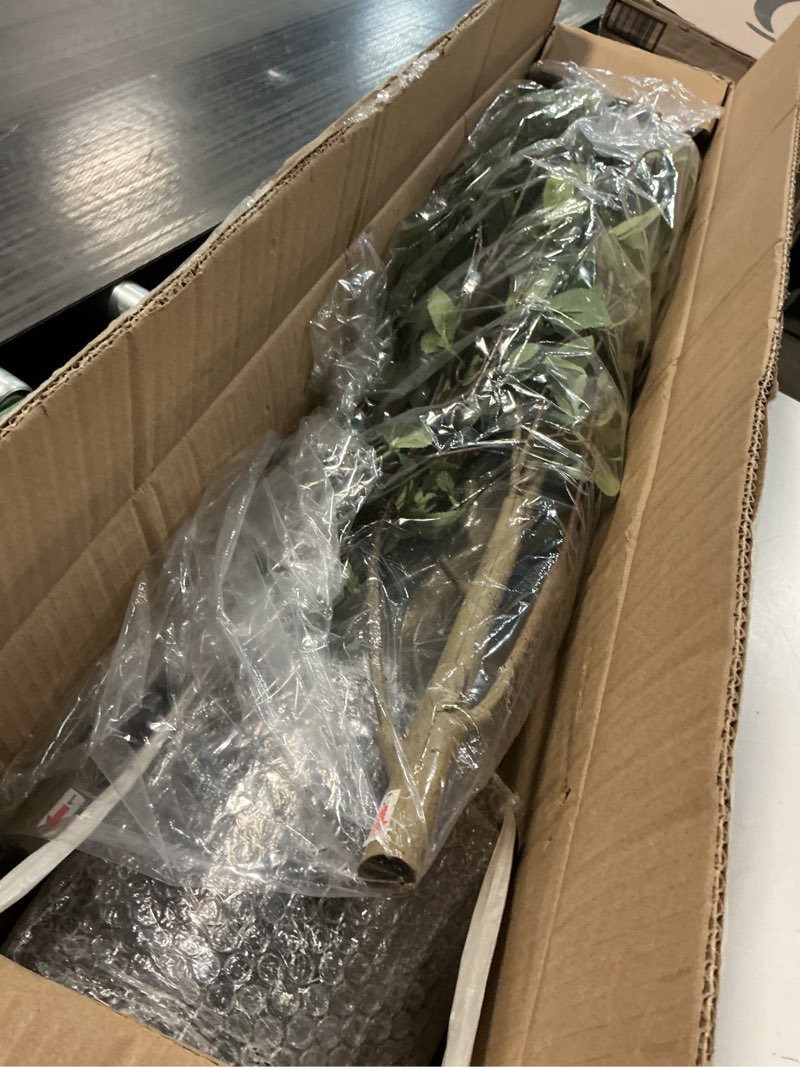 Condition photo showing Good Condition for Bellacat 6ft Artificial Quince Leaf Tree with Realistic Trunks, 72in Faux Quince Leaf Tree with Lifelike Leaves for Garden, Home, Living Room Decor