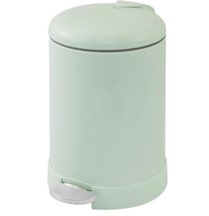 Glad Small Trash Can, 1.2 Gallon | Round Stainless Steel Garbage Bin with Soft Close Lid & Step Foot