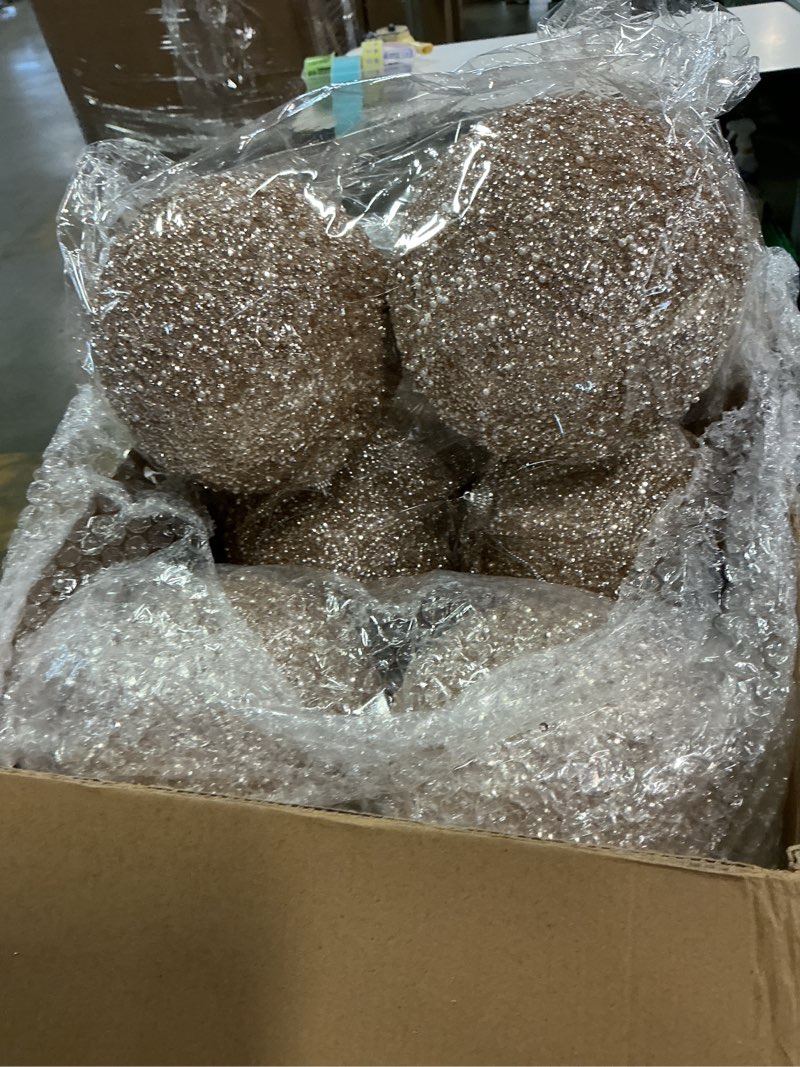 Condition photo showing New/Like New for Wettarn 12 Pcs 8'' Extra Large Christmas Tree Ball Ornaments Oversized Huge Big Shatterproof Plastic Xmas Hanging Decorations for Holiday Christmas Tree Outdoor Party Decors(Champagne Gold)