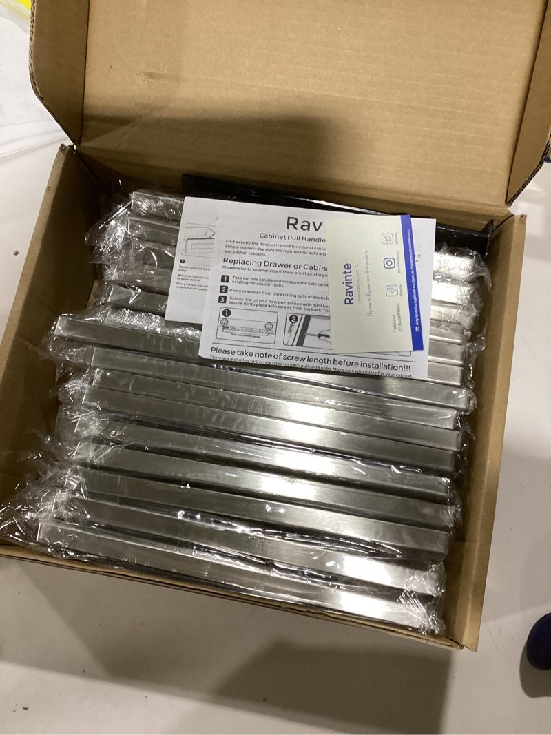 Ravinte 30 Pack 6-1/4 Inch Cabinet Pulls Brushed Nickel Sqaure Kitchen Cabinet Handles Silver Cabine