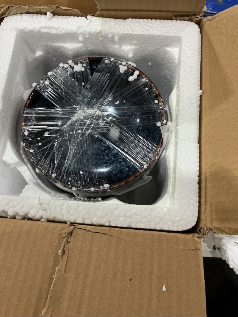 Condition photo showing New/Like New for serving bowls - 22 ounce bowls set - ceramic bowl set of 2-5.75 inch salad bowls - soup bowls - cereal bowls for kitchen, speckled black purple speckled black purple 22 ounces