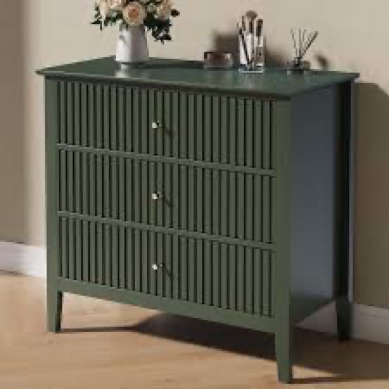royalcraft fluted dresser 3 drawer bedroom storage cabinet 