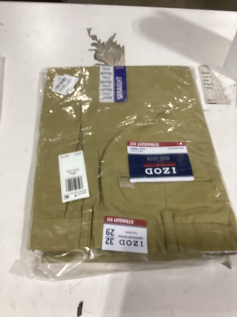 Condition photo showing New/Like New for Izod Men's American Chino Flat Front Straight Fit Pant 1 Khaki 32W x 29L