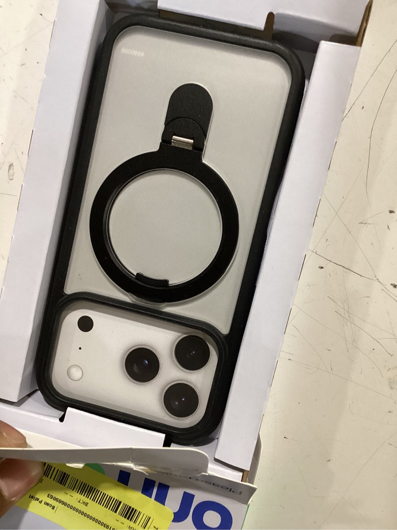 Condition photo showing Good Condition for onn magsafe compatible phone case with kickstand for iphone 17 pro - black/frosted clear