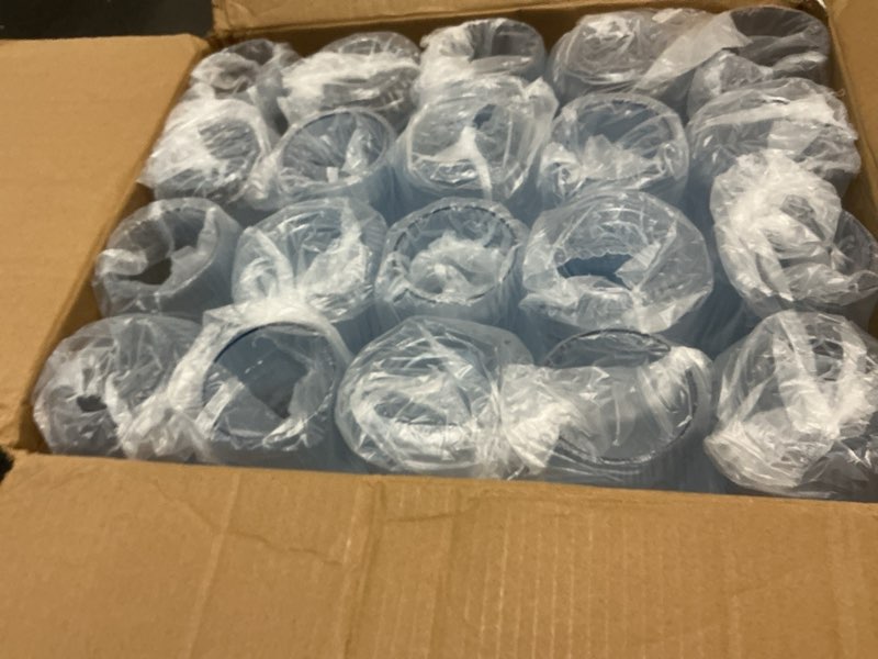 Condition photo showing New/Like New for 40 pack plastic ribbed wine glasses, 14oz origami disposable wine glasses unbreakable clear plastic cocktail glasses recyclable shatterproof reusable wine cups (14oz-blue-40pack)
