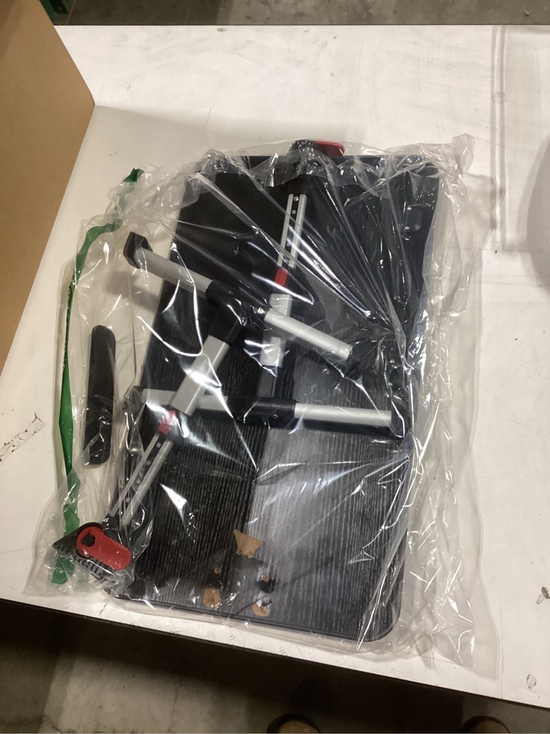 Condition photo showing As Is for Laptop Desk Table, SAIJI Adjustable Laptop Stand, Portable Lap Desks with Foldable Legs, Notebook Standing Breakfast Tray Reading Desk for Sofa Couch Bed Floor (Black,Medium Size) Black 20.5*11.8 inches