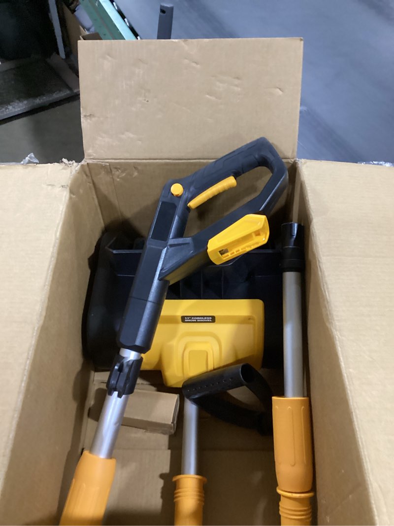 Condition photo showing As Is for Cordless Snow Shovel Compatible with DeWalt 20V MAX Battery (Tool Only), 11" Lightweight Electric Snow Blower with 20FT Max Throw & Adjustable Handle, Snow Thrower for Driveway, Deck, Patio & Steps