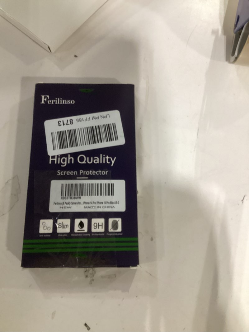 Condition photo showing Good Condition for Ferilinso [6 Pack] Camera Lens Protector for iPhone 14 Pro Max iPhone 15 Pro Max iPhone 14 Pro iPhone 15 Pro Accessories camera screen Cover 9H Glass Unbreakable Protection Case Friendly 6.7 INCH/6.1INCH