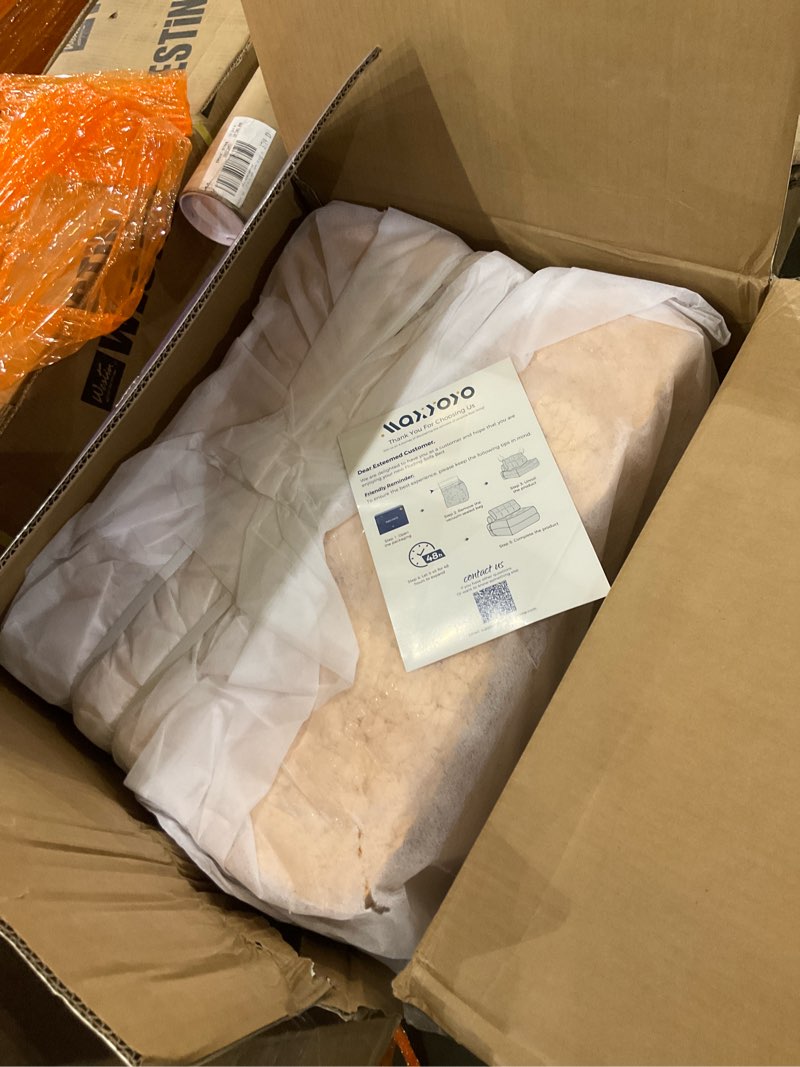 Condition photo showing As Is for MAXYOYO Folding Sofa Bed, Convertible Sleeper Chair with Pillow Foldable Matress with Back Support, Portable Fold Out Chair Bed Comfy Floor Sofa Lounge for Living Room Bedroom, Orange Double Full Orange