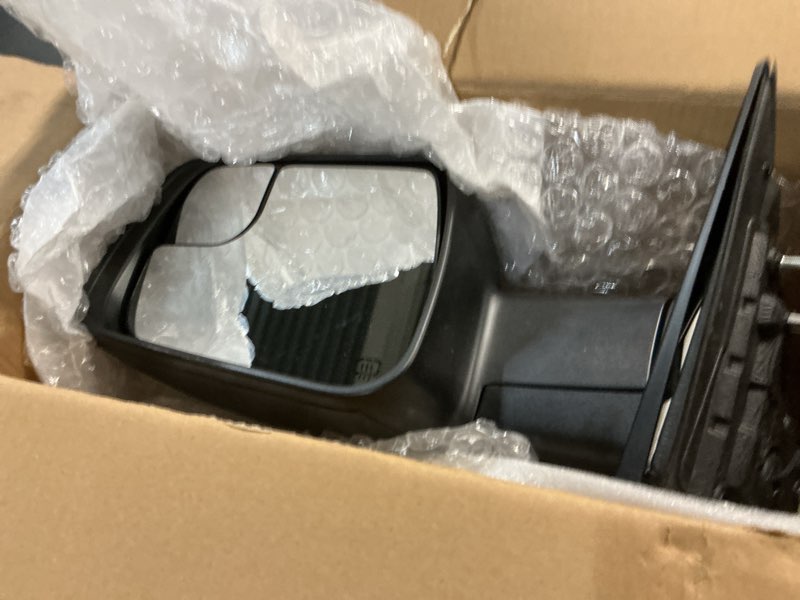 Condition photo showing New/Like New for door mirror left driver side replacement for ram 1500 2019-2024, replace ??68276499aa ch1320471, black heated temperature sensor 7pins left driver-7pins
