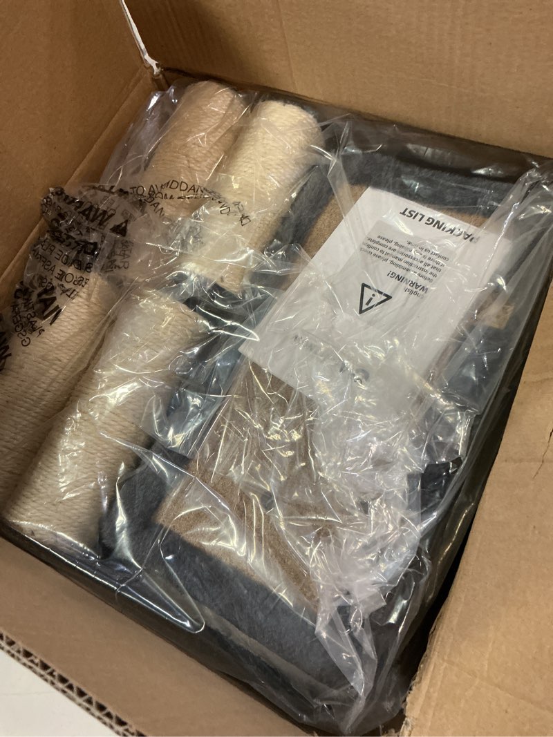 Condition photo showing Good Condition for 3-in-1 Pet Stairs for Cats, Dog Steps for Small Doggie, 6.29''Depth Cat Stairs, Indoor Cat Ladders for High Bed for Pet's Joints,Soft Plush, 1 Cat Condo Cave, Sisal Scratching Posts, Grey, Medium