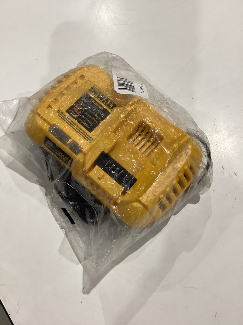 Condition photo showing As Is for dewalt dcb118 20v/60v 8a fast charger yellow single-port
