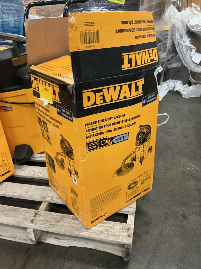 Condition photo showing Good Condition for dewalt stealthsonic quiet 6-gallons 4-hp corded wet/dry shop vacuum with accessories included