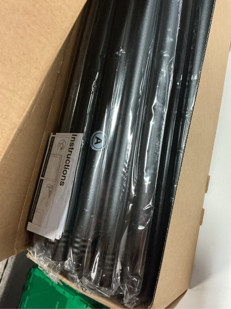 Condition photo showing New/Like New for zeerobee curtain rods for windows 120 to 240, 1 inch industrial wrap around black curtain rod, indoor/outdoor room divider adjustable drapery pole, 120"-240" black 120" to 240" 1 pack