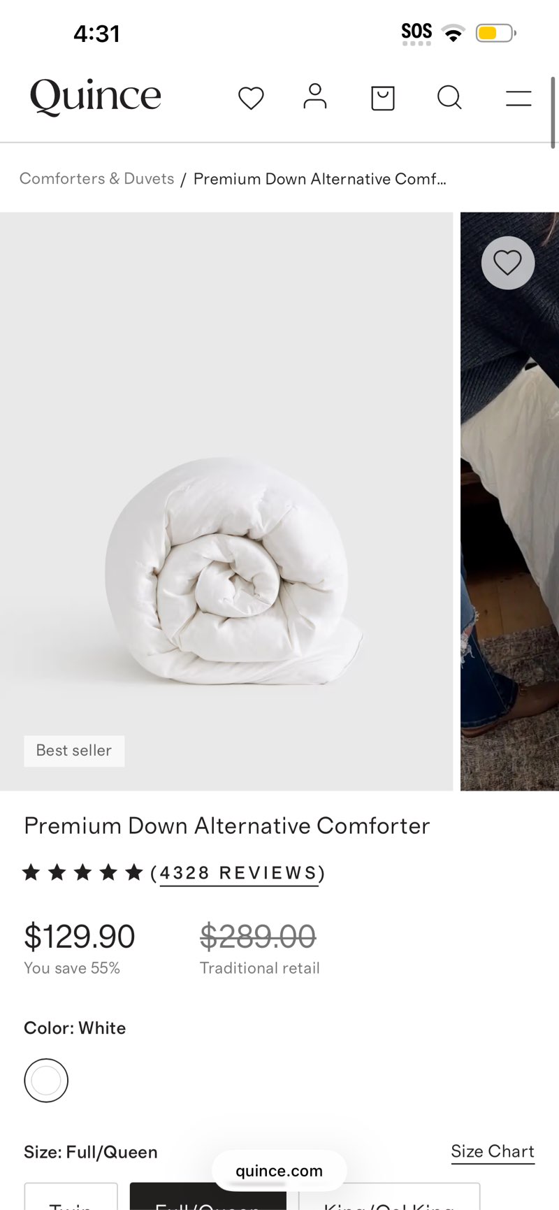 Premium Down Alternative Comforter, full/queen