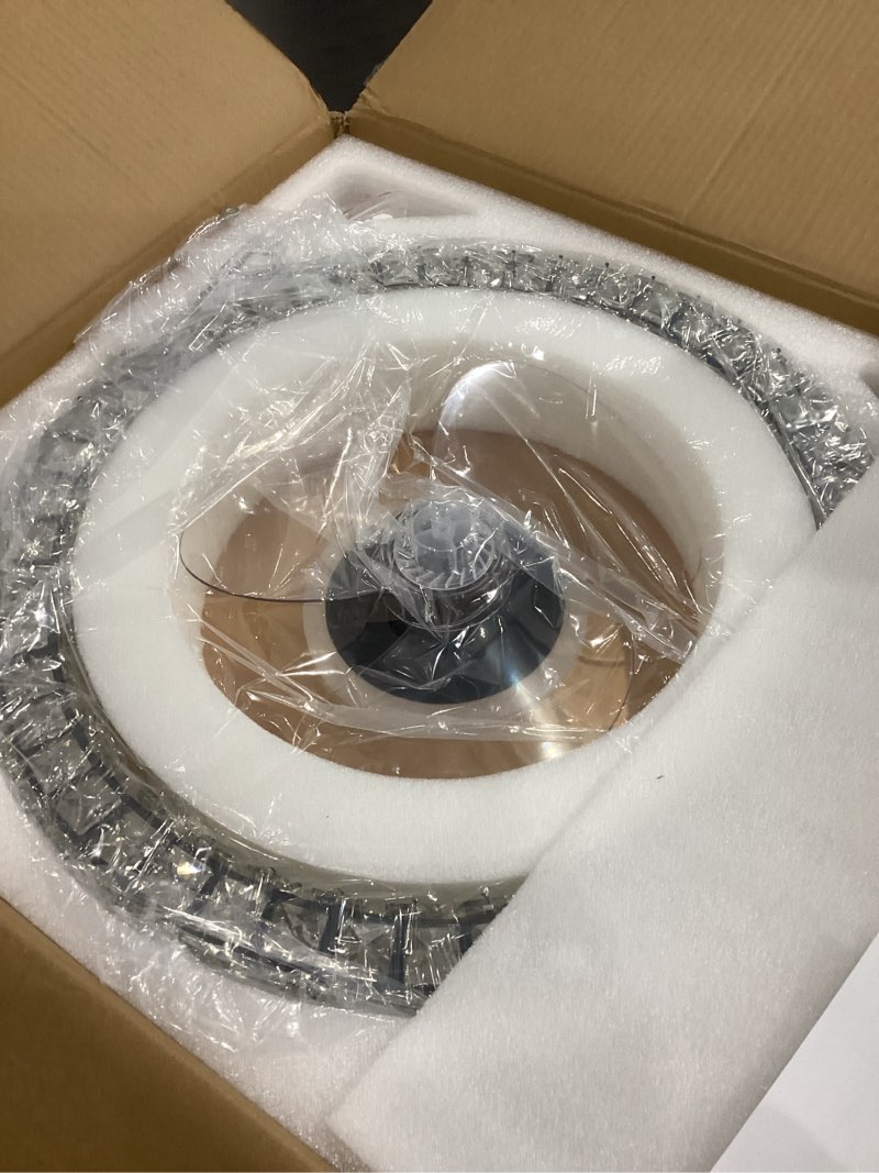 Condition photo showing New/Like New for FRIXCHUR Modern Ceiling Fans with Lights and Remote, Dimmable Low Profile Ceiling Fan,Flush Mount Ceiling Fan Stepless Color Temperature Change and 6 Speeds for Bedroom Living Room (Gold) 028-Gold