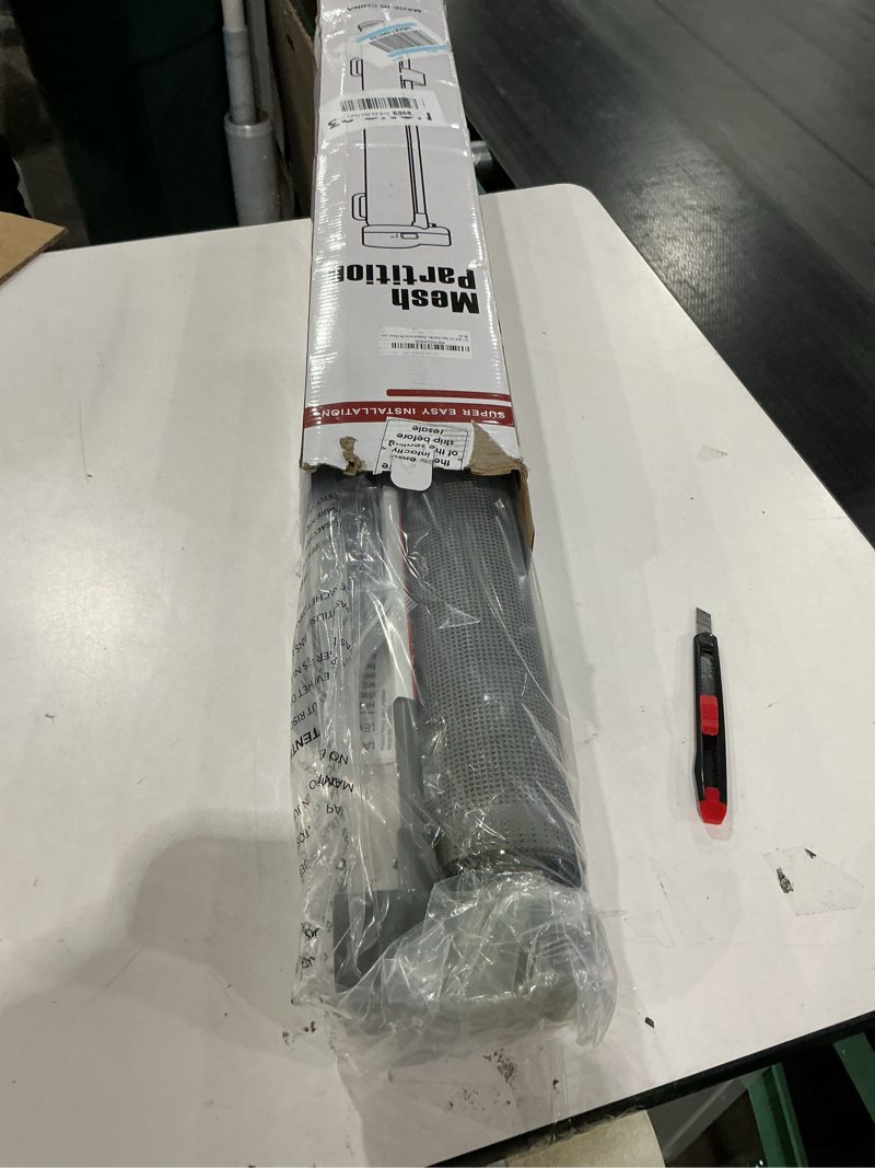 Condition photo showing New/Like New for 24" Tall X 100" Extra Wide Short Dog Gates to Step Over, Extra Long Short Pet Gate for Doorways, Small Puppy Gates for The House Mesh Doggie Gates for Indoors Outdoor, Gray Gray 24" Tall x 100" Wide ( With Reinforced Rods )