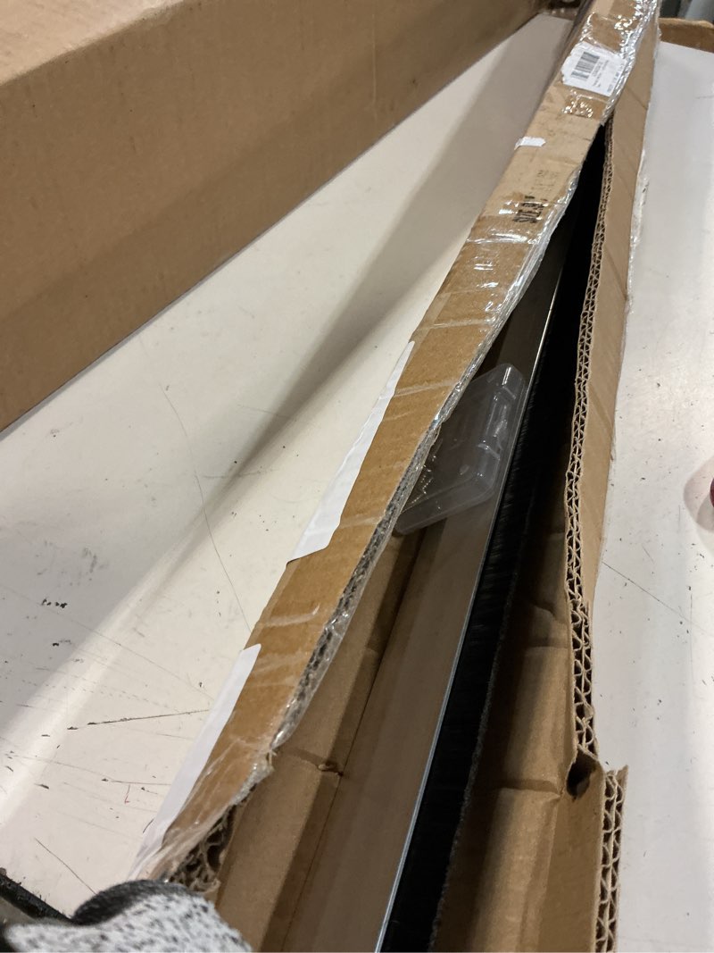 Condition photo showing New/Like New for frienda 2 set door brush bottom sweep brush weather stripping aluminum door seal with screws for gaps up to 1 inch, for home, commercial gate, fill gaps dust, debris (1 x 36 inch,silver) 1 x 36 inch silver 2