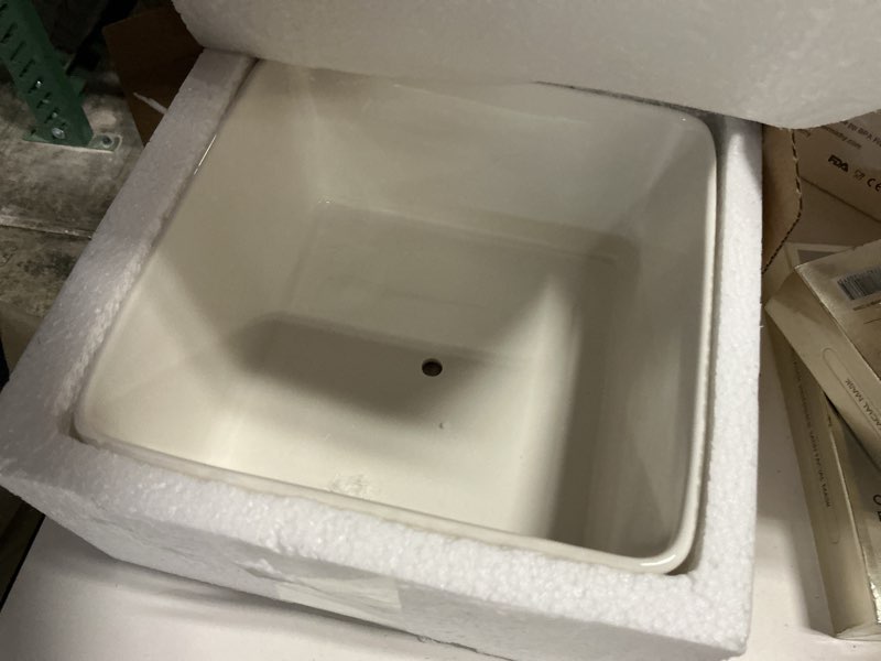 Condition photo showing Good Condition for 7 inch square white ceramic succulent cactus plants planter pot with drainage bamboo tray ?large?