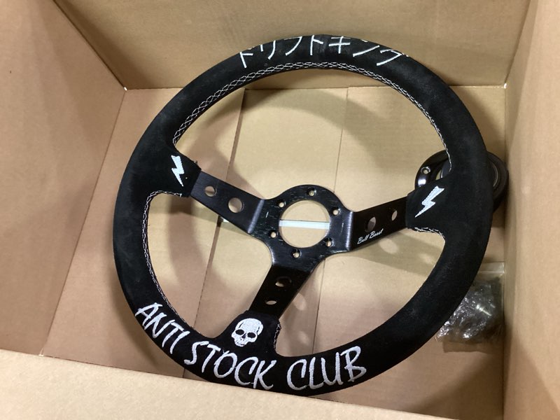 Condition photo showing Good Condition for Drift King Steering Wheel 350mm Deep Dish 6 Bolt For JDM Sport Racing Steering Wheel Suede Horn Butt