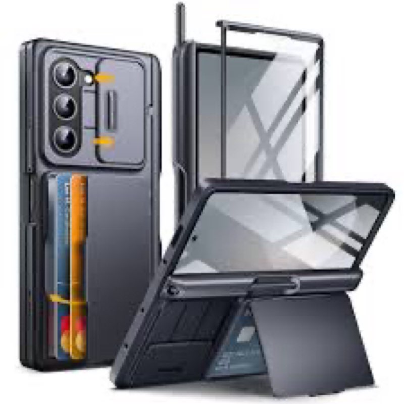 TONGATE for Z Fold 6 Case, [with S Pen Slot & Hinge Protection] [Privacy Glass Screen Protector] Ful