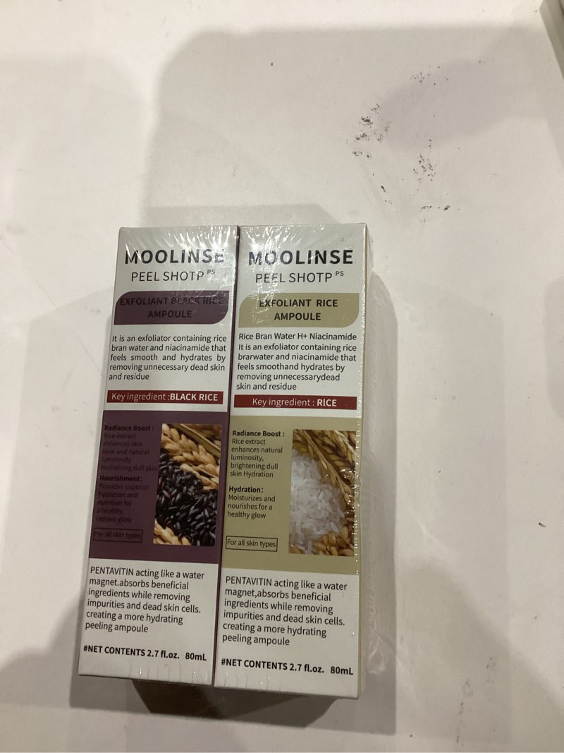 Condition photo showing New/Like New for Peel Shot Rice Ampoule Duo, 2PCS Black & White Rice Exfoliant, with Black Rice Extract and White Rice Essence, Gently Exfoliates | Refines the Look of Pores | Deeply Hydrates, for Most Skin Types Multiple colors 2