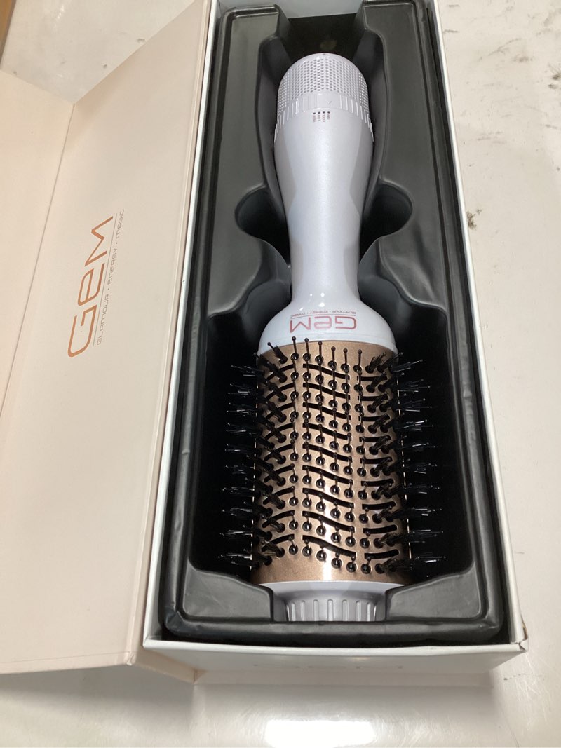 Generic GEM Hot Air Styling Brush for Dry Style Volume Pearl White/Rose Gold Hair Dryer