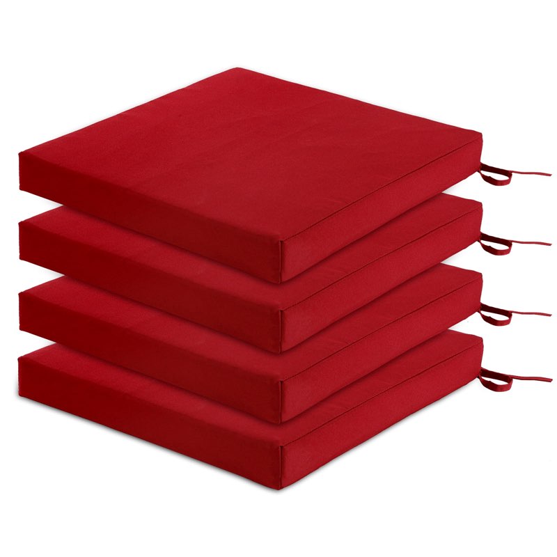 Summsun Outdoor Chair Cushions Red set of 4 19”x19”x2” (similar to stock photo)