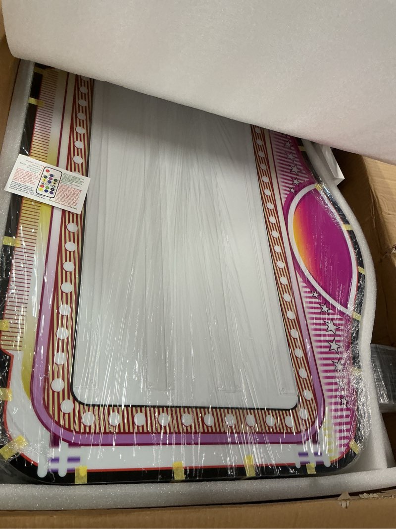 Condition photo showing New/Like New for LED Letter Bottle Presenter, VIP Bottle Service Sign, Handheld Light Box with Color Change for Nightclub, Bar, Party, Birthday & Wedding – Acrylic Frame with 4 Letter Sets & 2 Number Kit Whiteboard Letters