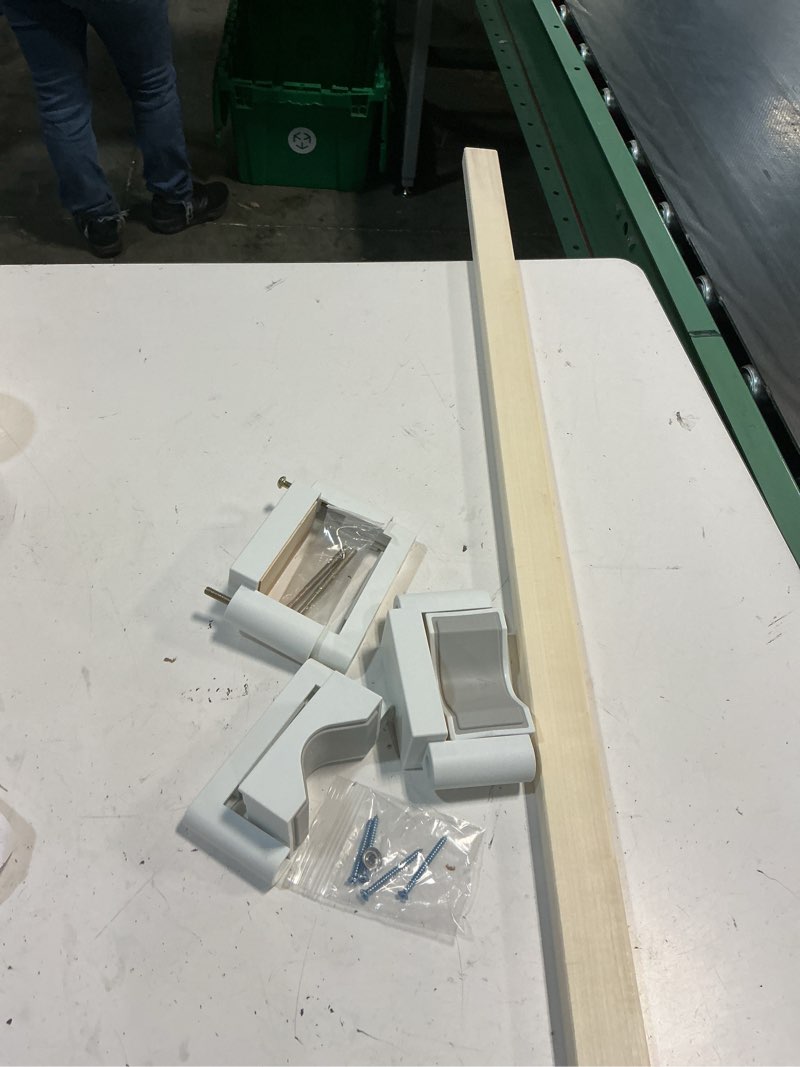 Condition photo showing As Is for safety innovations no hole stairway baby gate mounting kit - fits posts from 2 3/4 inches to 3 1/2 inches wide with square or round tops - no adhesives on or screws in your posts, (1-pack)