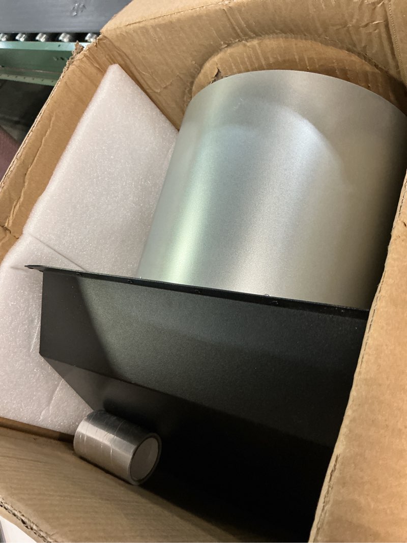 Condition photo showing Good Condition for 10 Inch Hooded Wall Vent with Screen and Damper,Outdoor Wall Exhaust Vent Cover Cap for Kitchen Range Hood HVAC Duct Dryer Ventilation&Outside Exterior Mount,Galvanized Steel,Black 10 Inch Black