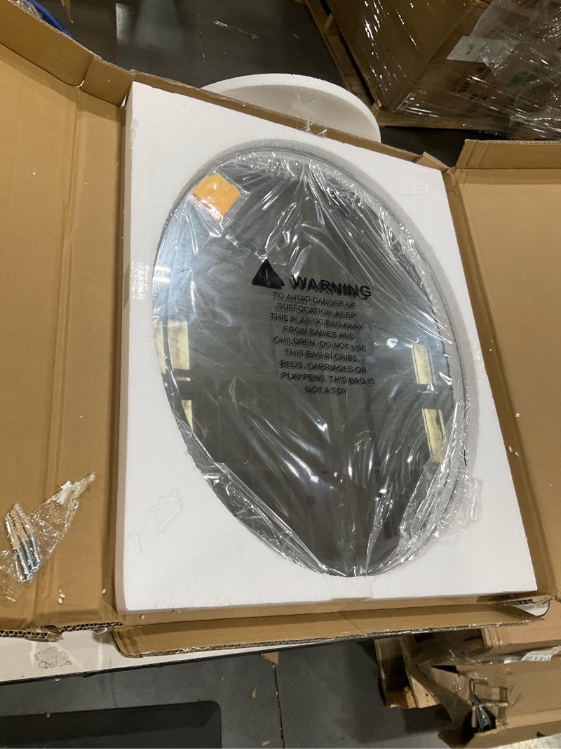 Condition photo showing Good Condition for kohros bathroom mirrors for over sink - oval frameless mirror - beveled polished wall mirror for bathroom, vanity, bedroom (18" w x 24" h oval) oval 18"l x 24"w