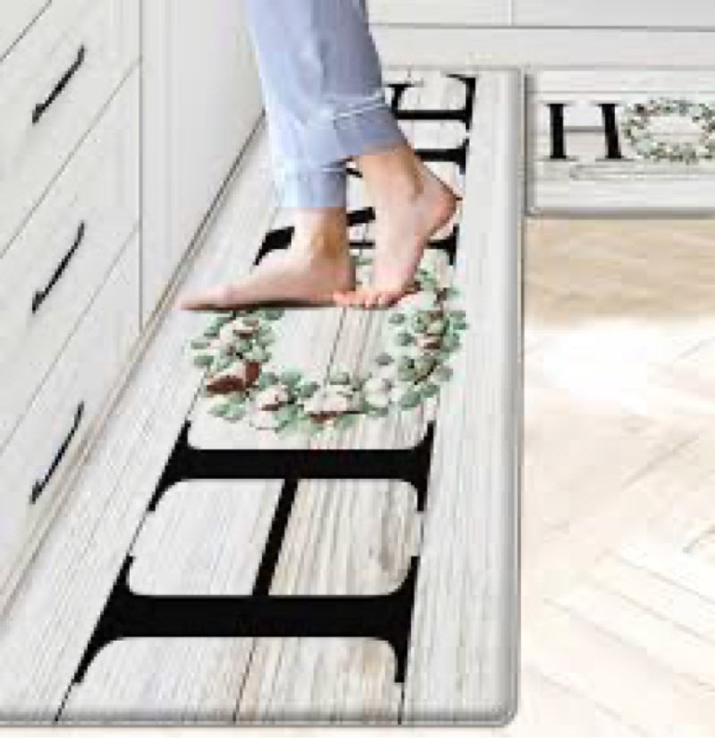 Qahing Farmhouse Style Kitchen Rugs Set of 2 Cushioned Anti Fatigue Kitchen Runner Rug Non Slip Kitc