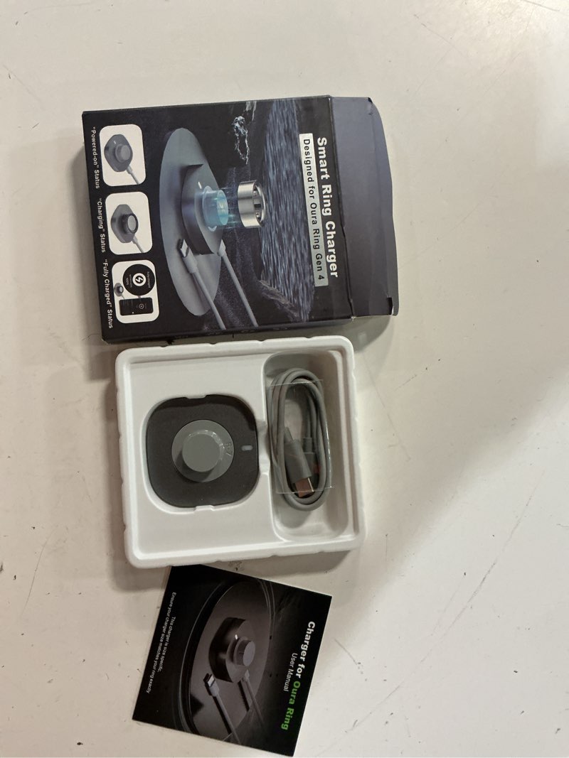 Condition photo showing New/Like New for charger compatible with ring gen 4 size 7, fast charging dock with usb-c cable (not compatible with ring gen 3)
