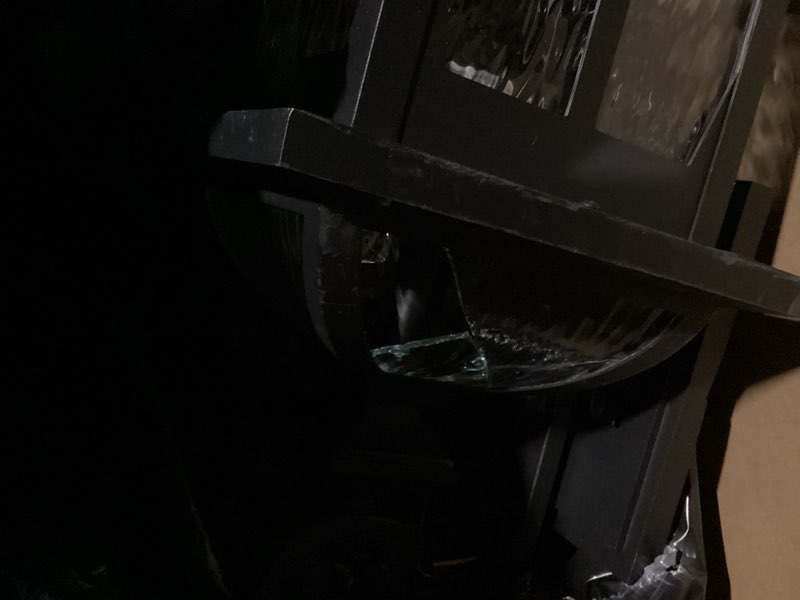 Condition photo showing As Is for Darkaway 2pcs Large Outdoor Wall Light, 22inch Exterior Light Fixture with Water Ripple Glass, Aluminum Outside Lights Sconces Exterior Lighting for House Porch Patio Doorway Black-Water Ripple Glass Large-2 Pack