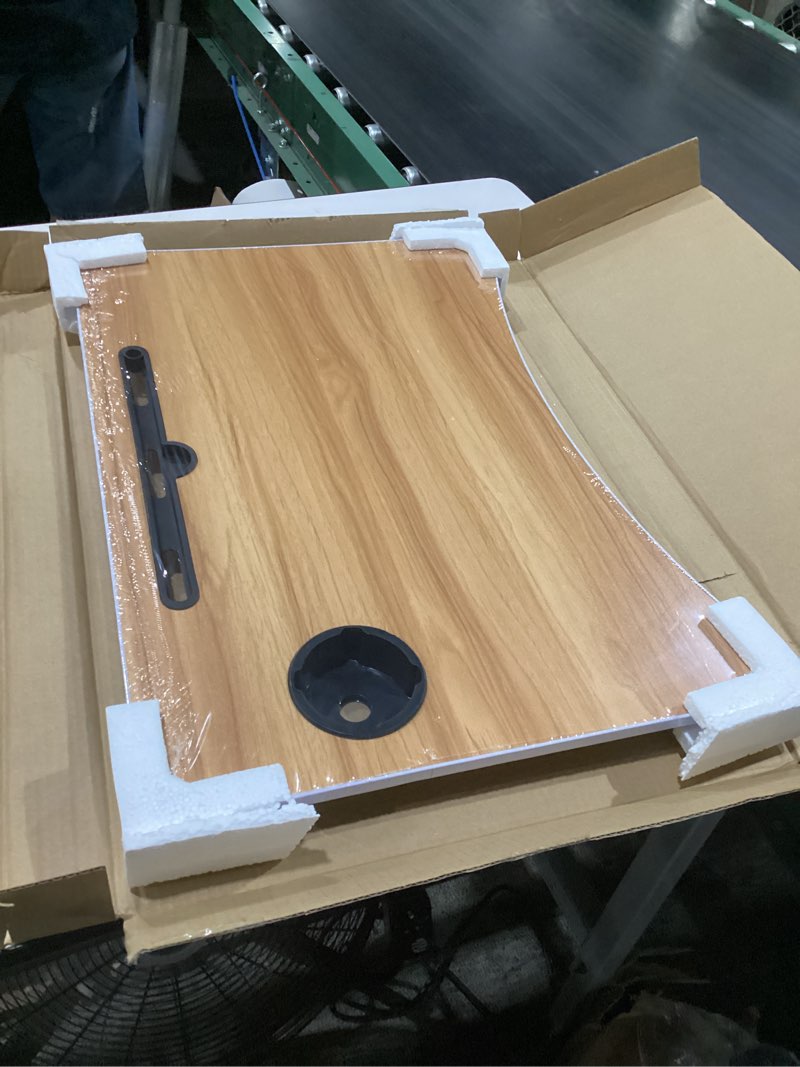 Condition photo showing New/Like New for lap desk, breakfast lap tray with foldable legs, portable lap standing desk, notebook stand reading holder for reading book, watching movie on bed/couch-walnut