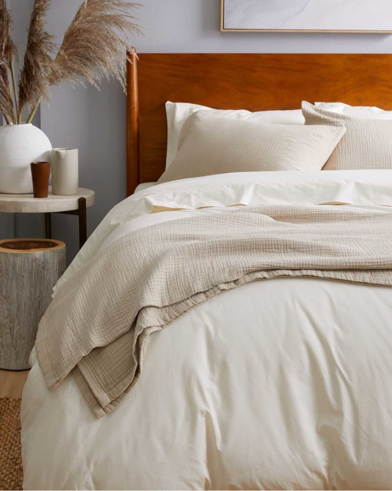 quince organic cotton gauze blanket king size