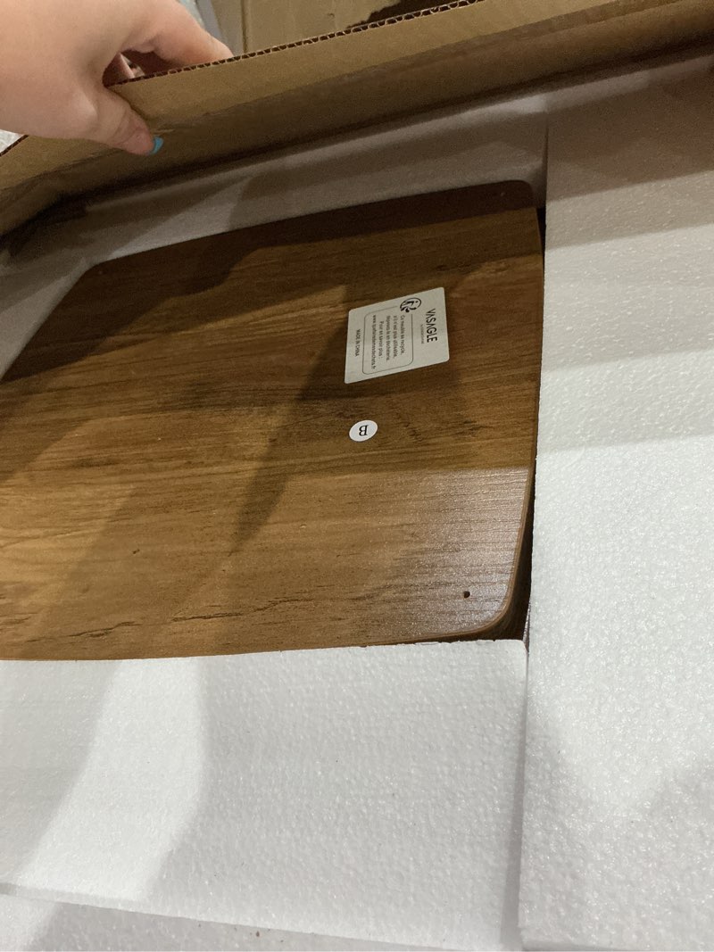 Condition photo showing New/Like New for vasagle maezo collection - side table, 2-tier small square end table, nightstand with tapered legs, curved transitions, for small spaces, living room, bedroom, honey brown ulet236k01 honey brown 1 pack
