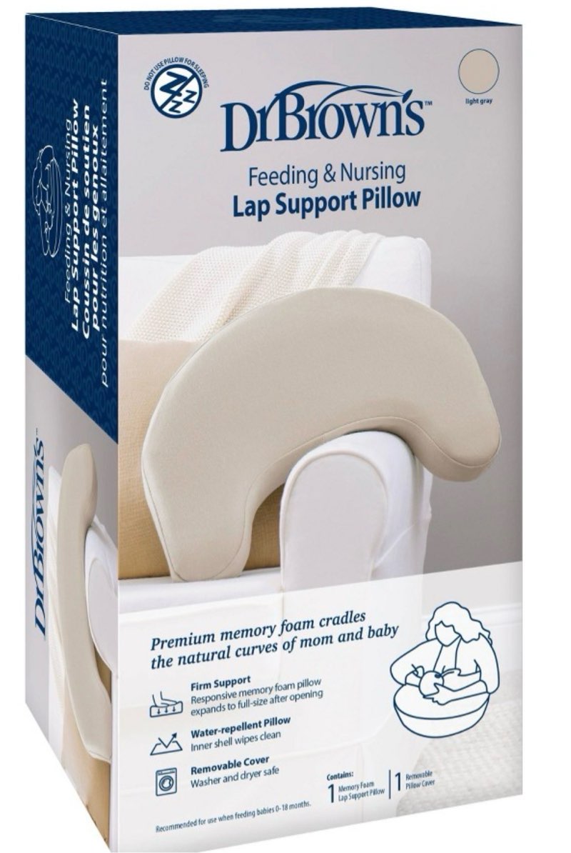 dr. brown's feeding & nursing lap support pillow - light gray